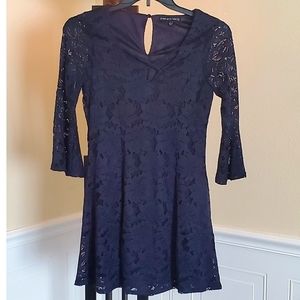 Three Hearts Navy Blue Lace Dress Holiday HOCO Size Large Juniors